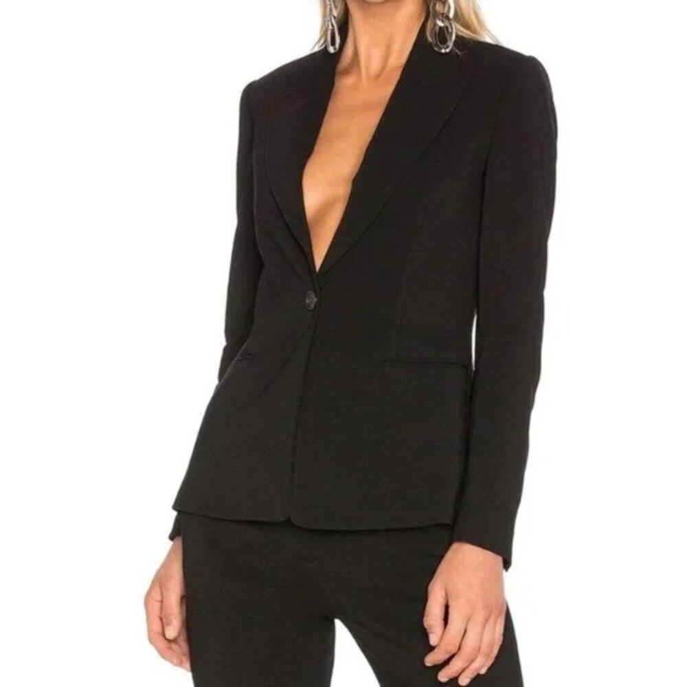 A.L.C. Women's Duke Blazer 6 Black Jacket Crepe Workwear Classy Business Office